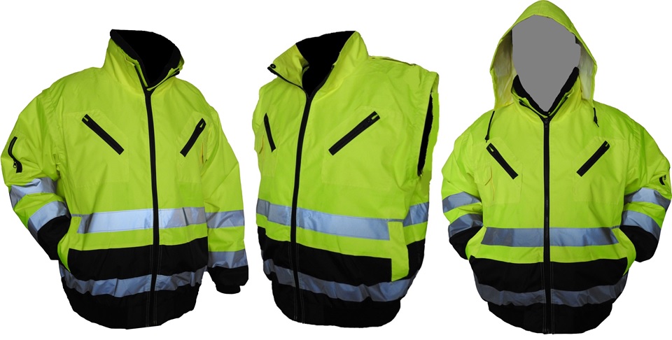 KURTKA ROBOCZA ODBLASKOWA ZIMOWA 4W1 z NADRUKIEM Marka ART.MAS