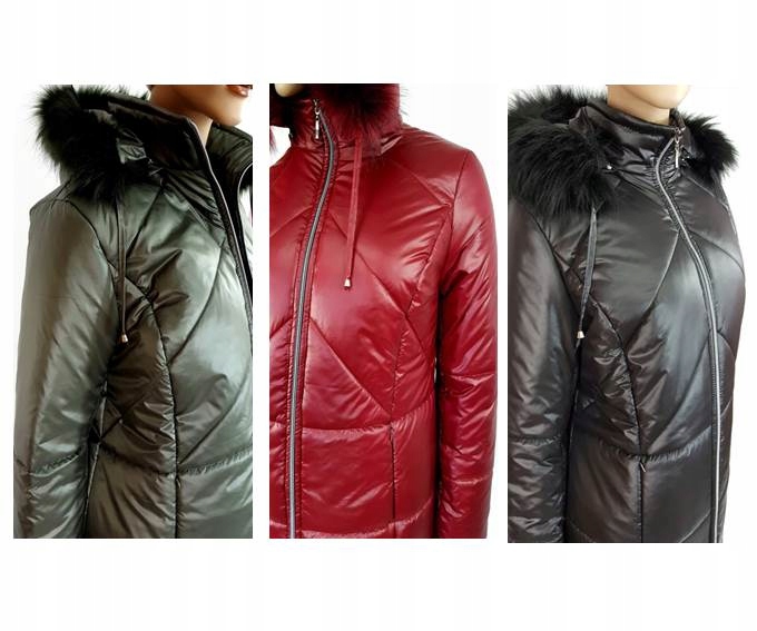 PŁASZCZYK ZIMOWY OCIEPLANY KURTKA ZIMOWA XL 44 46 Linia plus size (duże rozmiary)