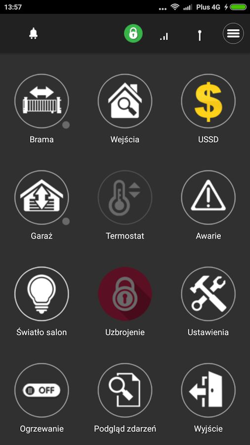 SATEL INTEGRA-32 LCD GSM SMS GPRS + 8x BOSCH W12 Typ alarmu przewodowy