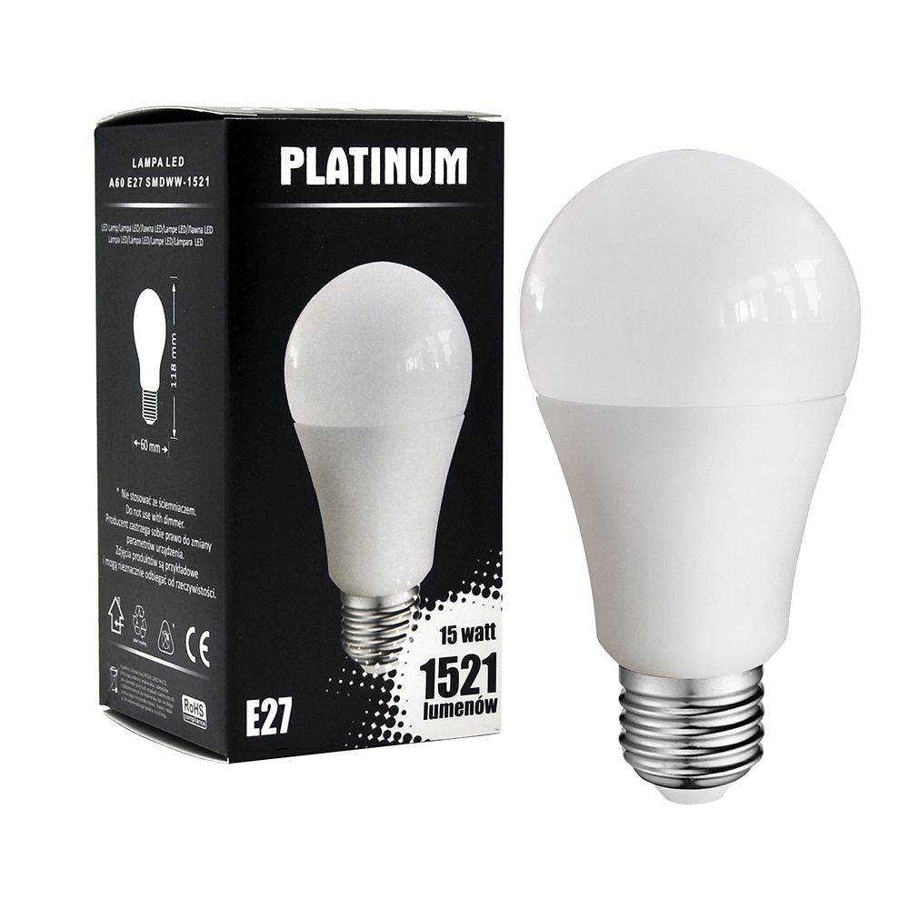 

Żarówka Led E27 A60 15W 100W 1521lm Polux 3000K