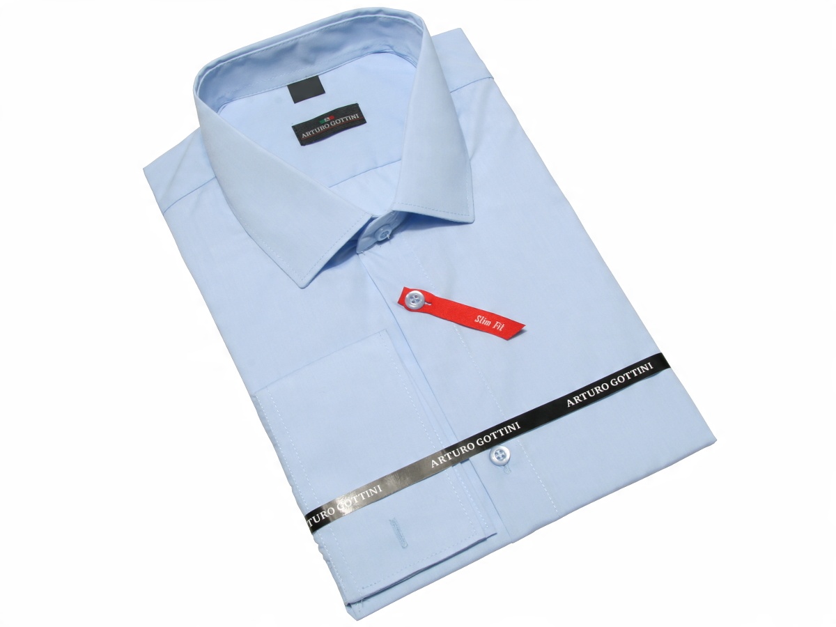 

Koszula Błękitna Gładka 43/44 182-188 Slim Fit
