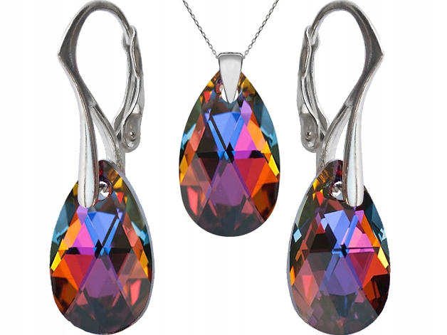 

Komplet Swarovski Migdał 16mm Volcano