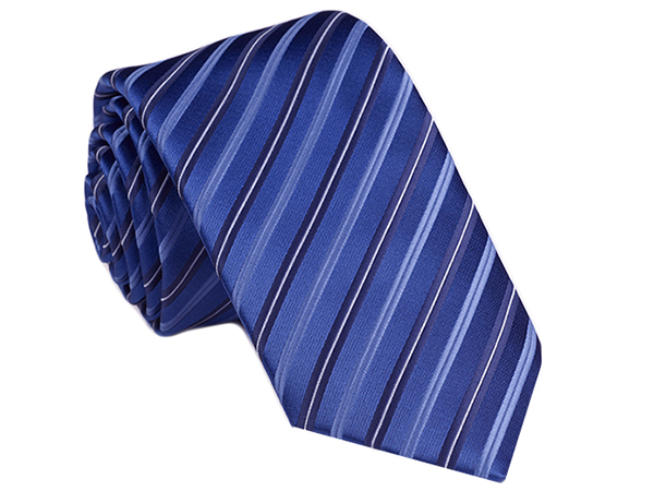 Жаккардовый галстук из микрофибры темно-синий василек g42