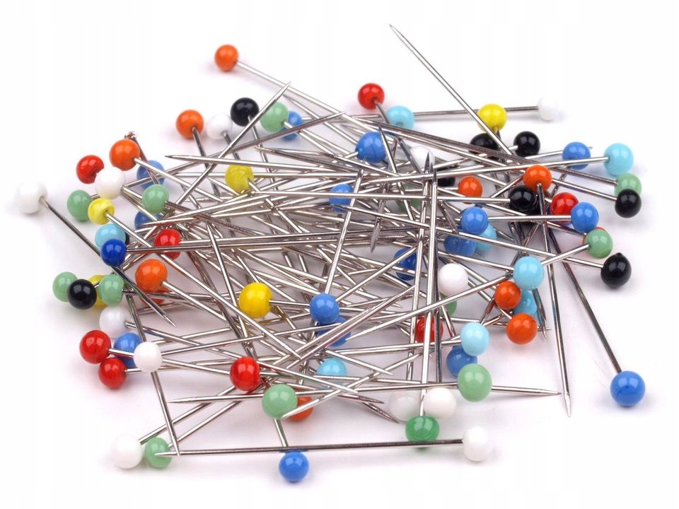 Špendlíky s barevnou hlavičkou 0,65x44 mm balení 0,5 kg
