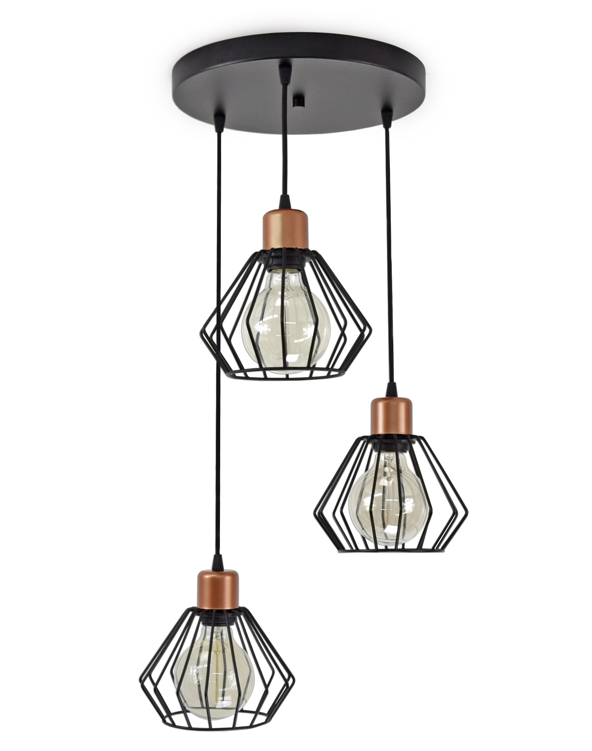 

Lampa Plafon Wisząca Loft Edison z Drutu 722-3