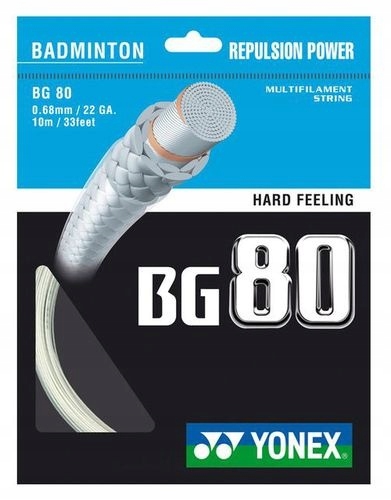 Naciąg Do Badmintona Yonex Bg 80 White 10 M