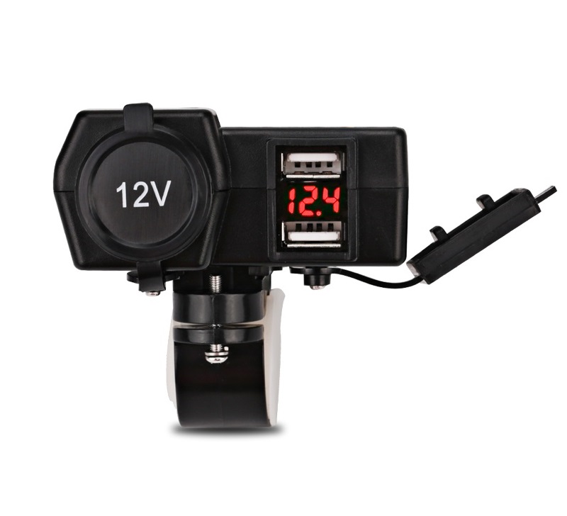 

Gniazdo zapalniczki Motor 12V+2x Usb Woltomierz