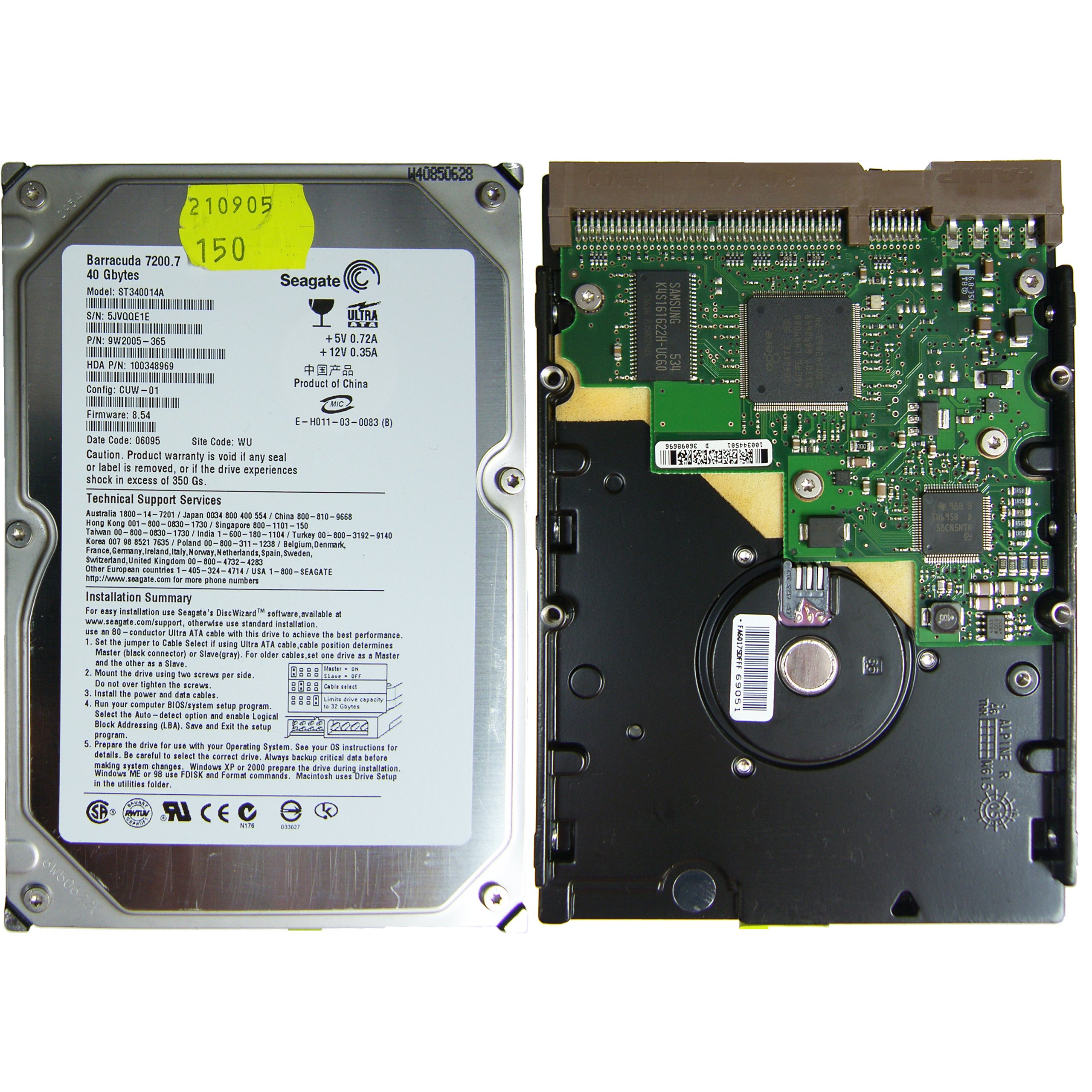 SEAGATE ST340014A | FW 8.54 | 100% OK ZqI