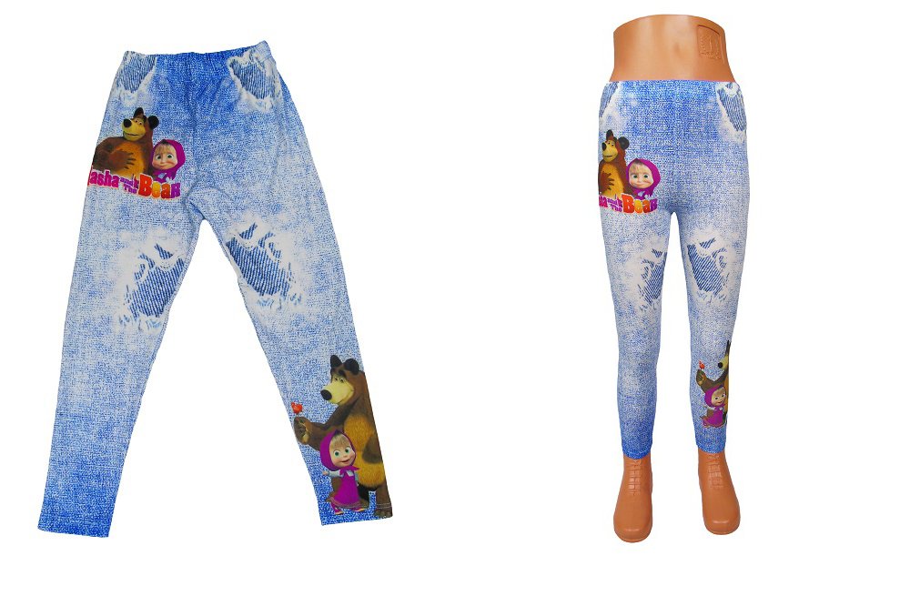 

Błękitne Letnie Legginsy Masza Niedźwiedź 122 128