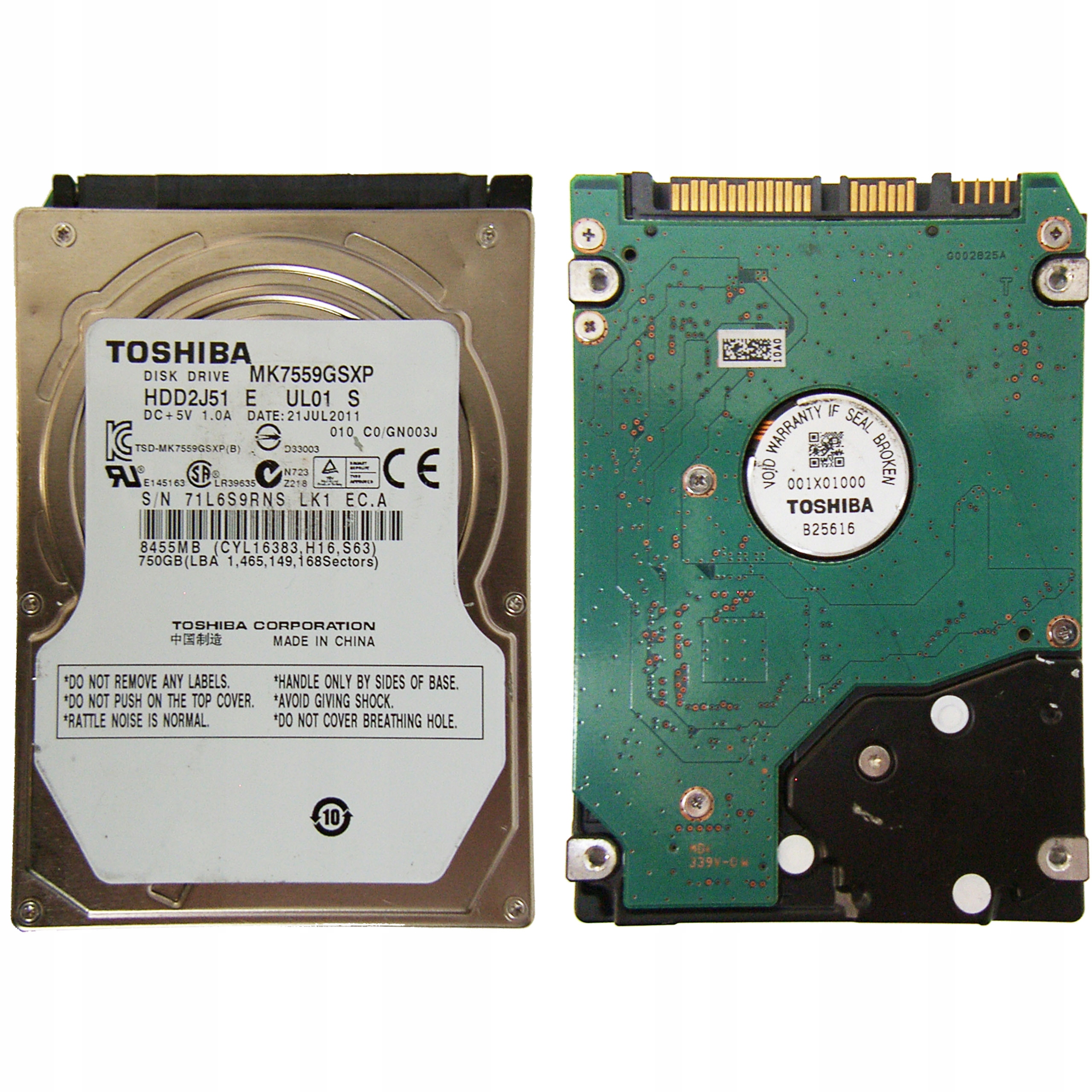 TOSHIBA MK7559GSXP | HDD2J51E UL01S | nezistený 3zC