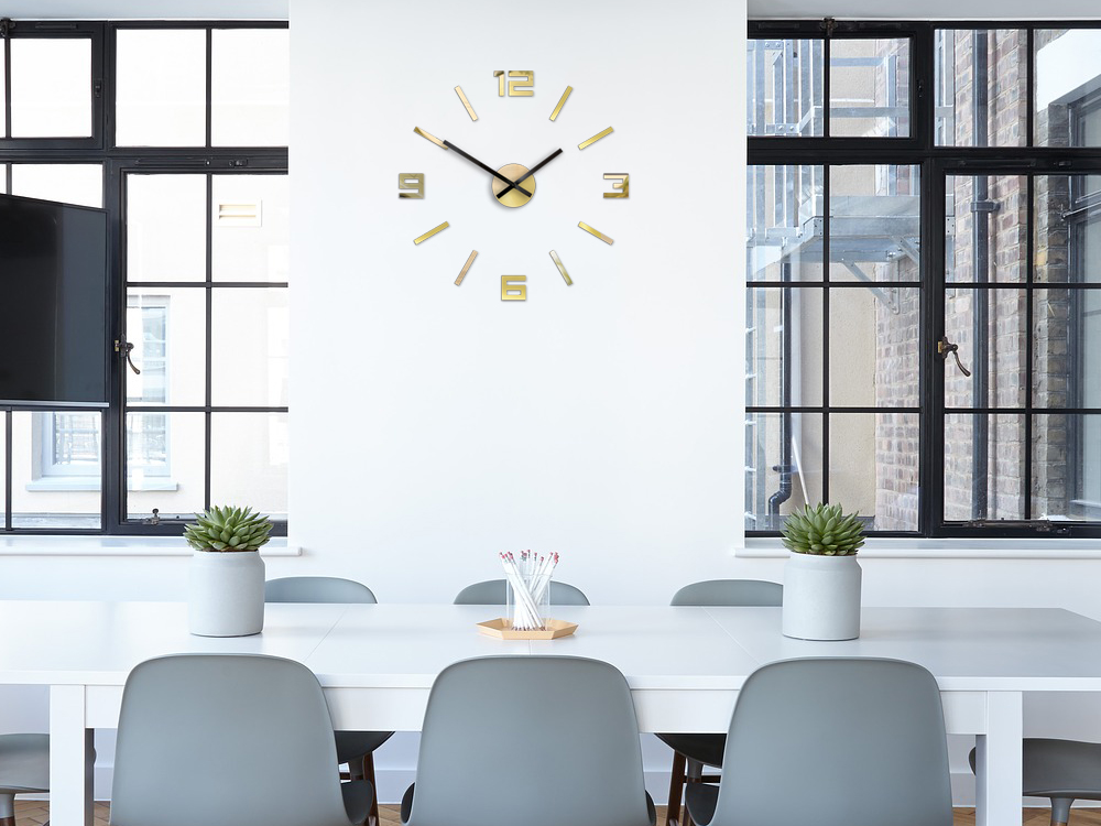 Zegar ścienny ARABIC ZŁOTE LUSTRO 50cm JAKOŚĆ -DIY Typ ścienny