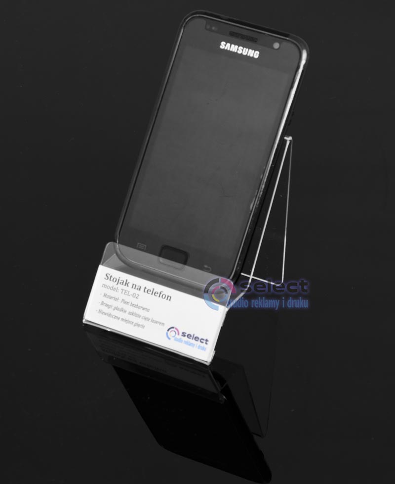 PODSTAWKA POD TELEFON STOJAK Z OPISEM PLEXI 6,5 cm Kolor bezbarwny