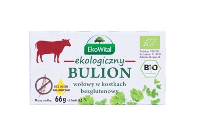 KOSTKI ROSOŁOWE / BULION WOŁOWY BEZGLUTENOWY BIO