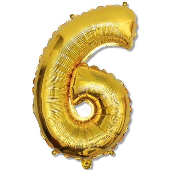 

Balon foliowy cyfra złota "6" 75 cm