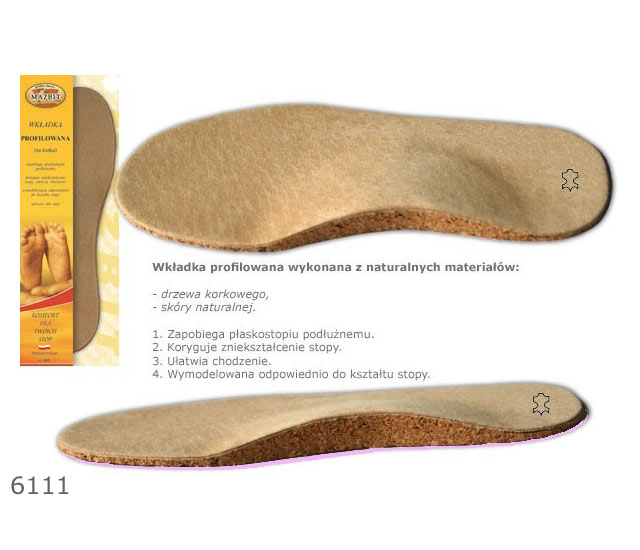 WKŁADKI PROFILOWANE ORTOPEDYCZNE SKÓRZANE 6111 R25 Marka inna