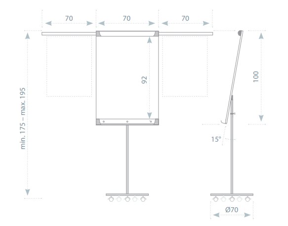 FLIPCHART MAGNETYCZNY TABLICA Z RAMIONAMI 70x100 Rodzaj flipcharta na nóżkach