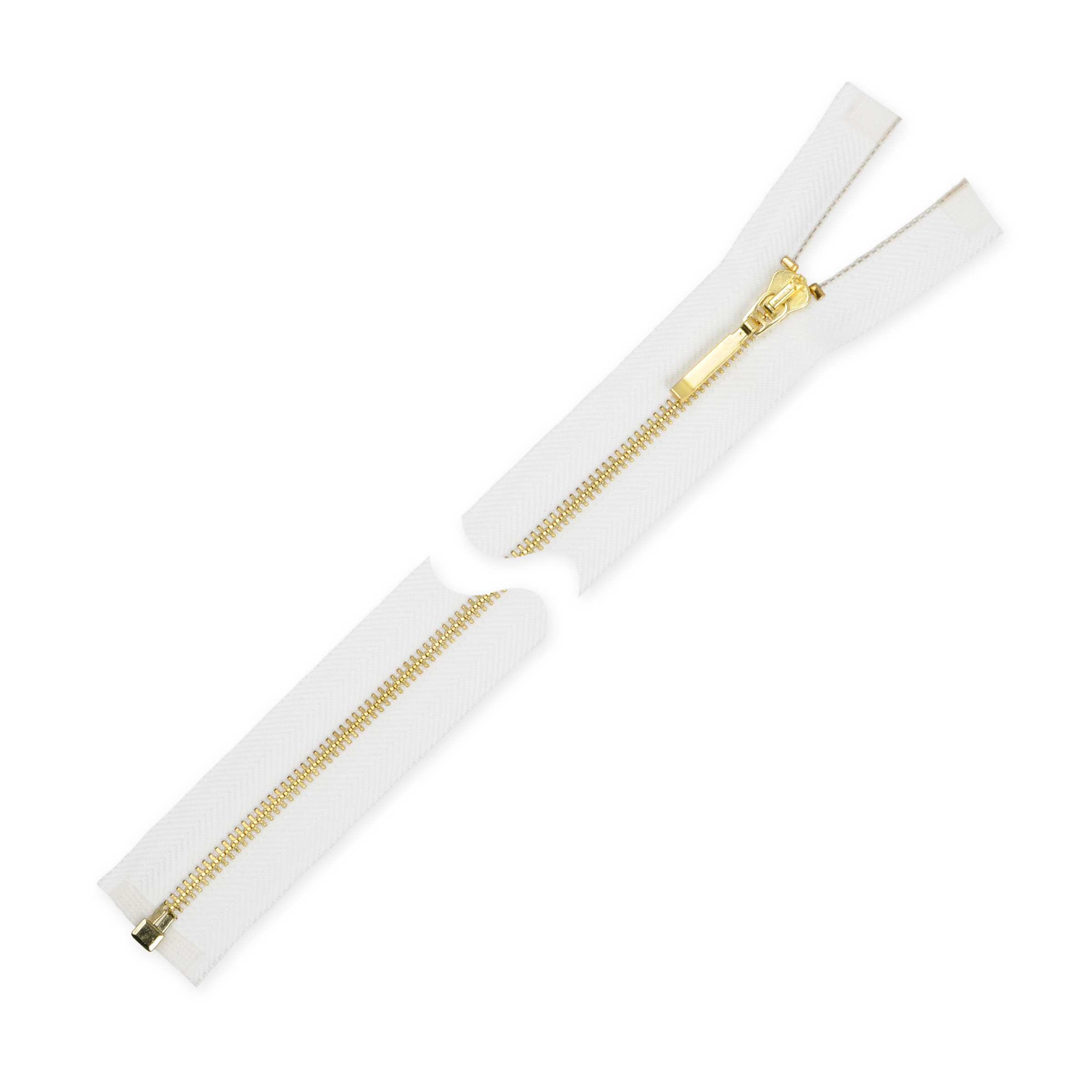 Zamek błyskawiczny metalowy Cienki biały 30 cm