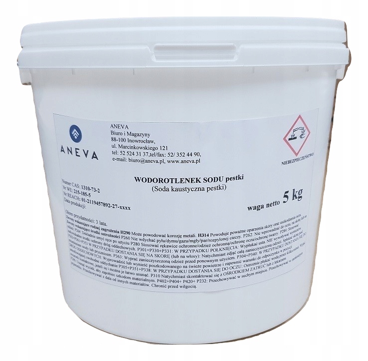 

Wodorotlenek Sodu granulki kaustyczna Pestki 5kg