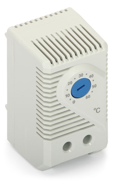 Termostat zamykający do wentylatorów RACK AC 250V 0 - 60°C szyna DIN 35 mm