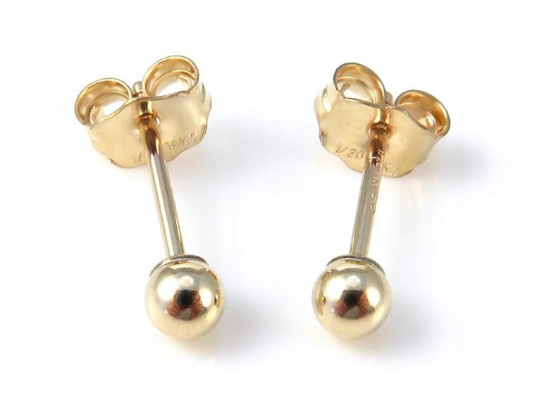 

Kolczyki złote kulki 3mm próba 1/20 585 Gf