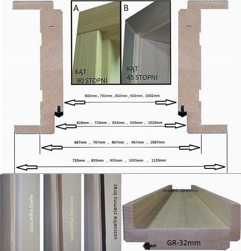 OŚCIEŻNICA REGULOWANA, TUNEL , FUTRYNA 5,5-12CM Rozmiar 60