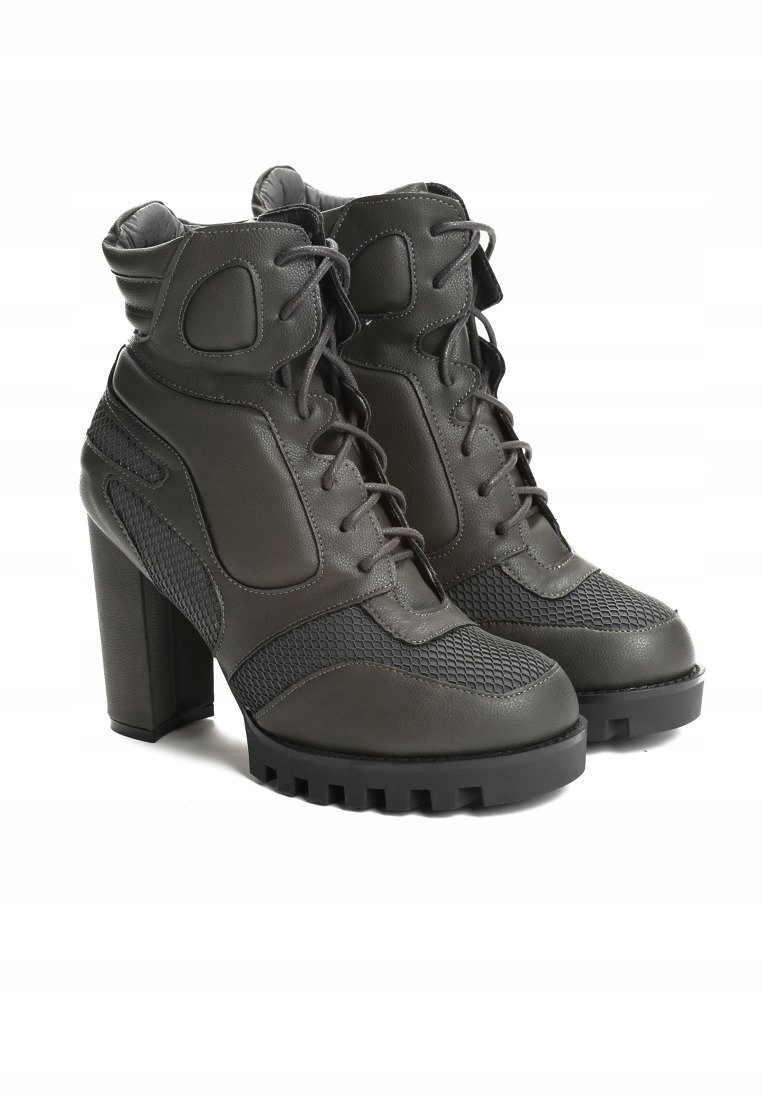 VICES SZARE BOTKI EKO SKÓRA SŁUPEK OCIEPLONE R40 Marka Vices