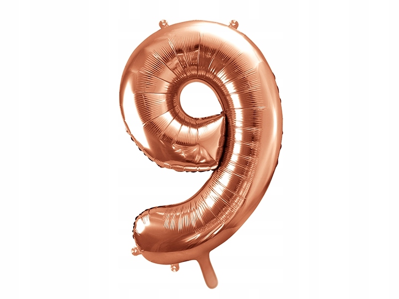 

Balon Foliowy Cyfra 9 , 86cm, różowe złoto