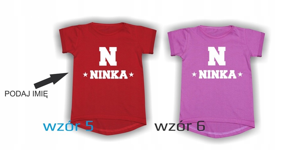 TUNIKA KOSZULKA Z TWOIM NADRUKIEM IMIĘ JAKOŚĆ! 110 Wiek dziecka 3 lata +