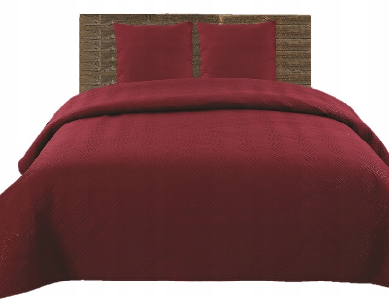 

Bordowa narzuta pikowana 200x220 cm Warkocz design