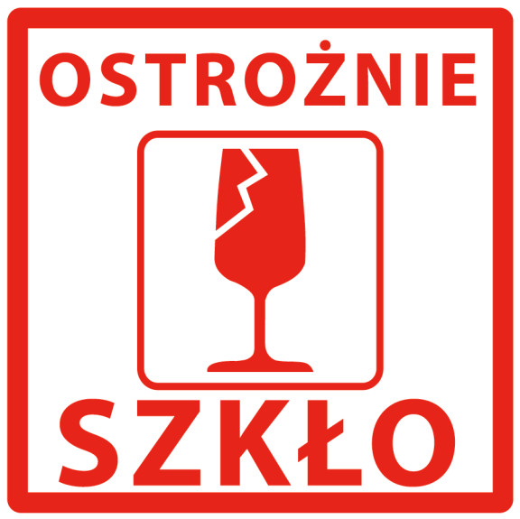 

Etykiety 74x74mm Ostrożnie Szkło 300szt