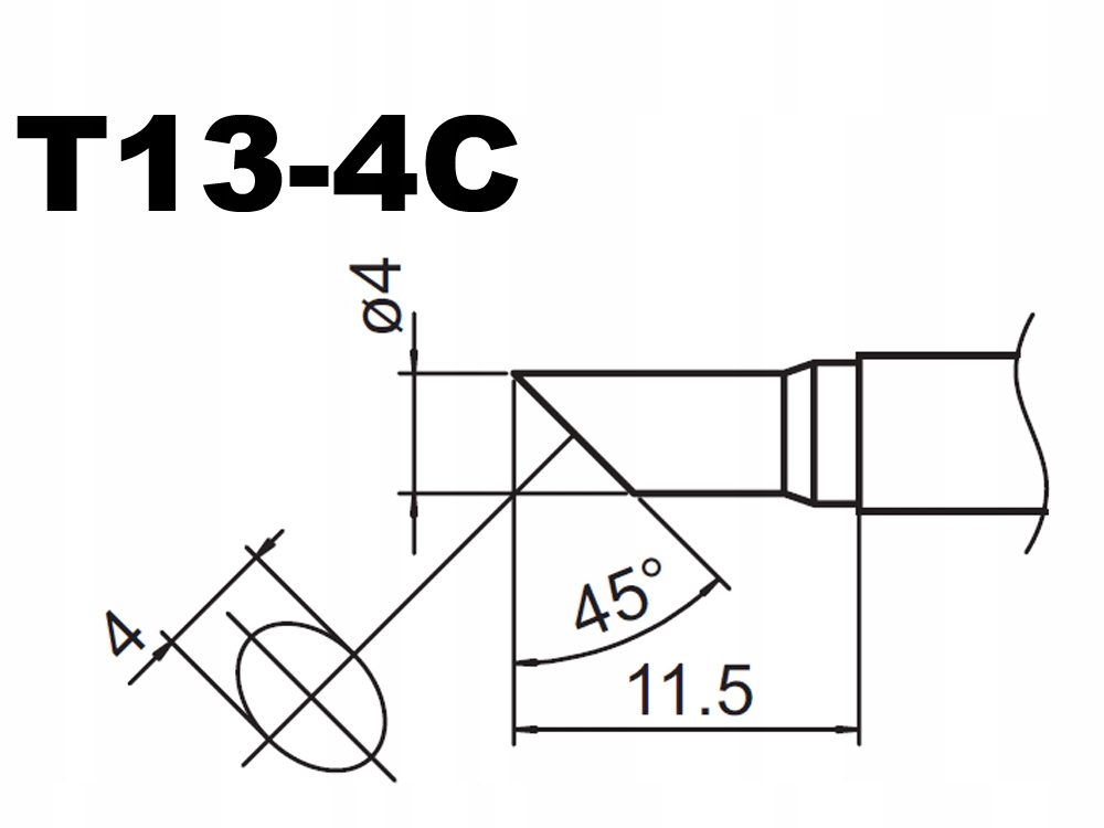 

__Grot T13-4C ścięty do stacji Hakko Bakon Aoyue__