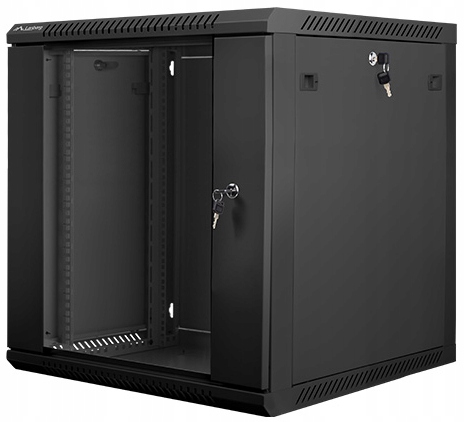 12U 19" Szafa Rack wisząca teleinformatyczna Szafka szklane 600 Czarna