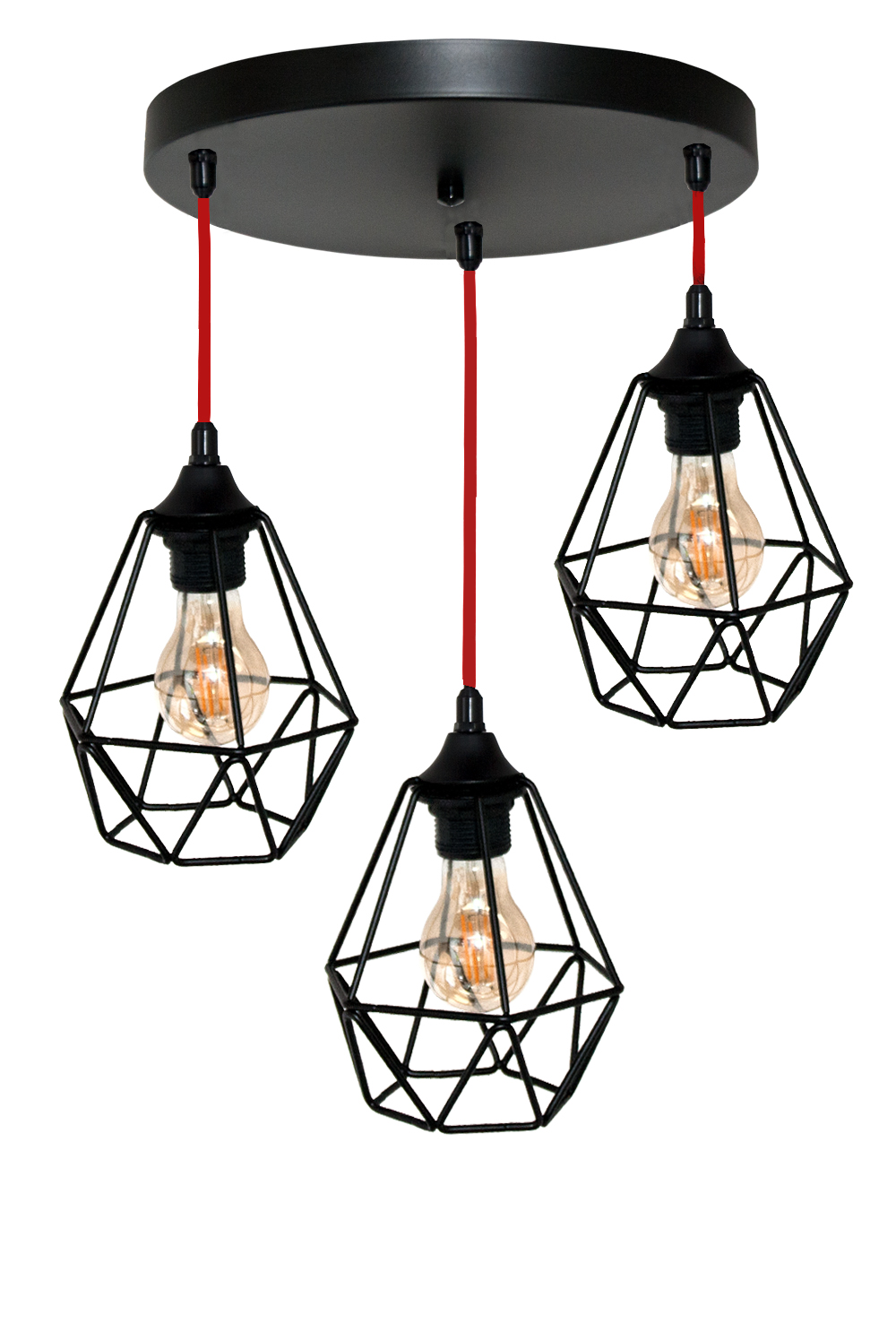 Lampa Wiszaca Diamond 3 Czarna 3 Kolory Sznura 7237241214 Allegro Pl