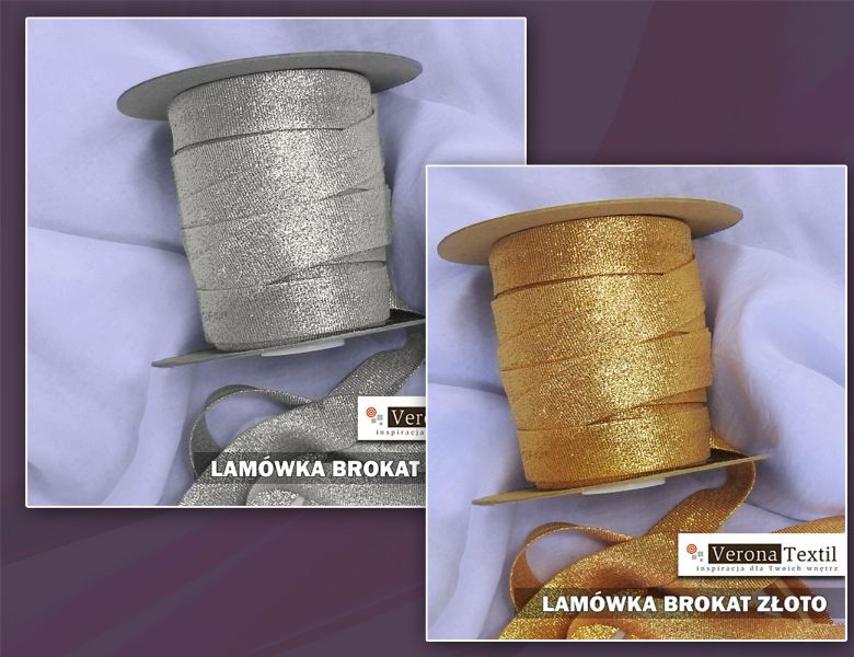 

Lamówki Lamówka Brokat Srebro-złoto 20 MM