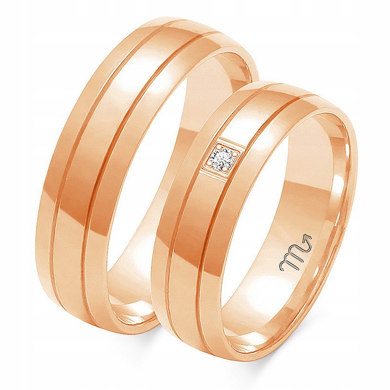 Zlaté Svatební Se Zirkonem Model OE-38