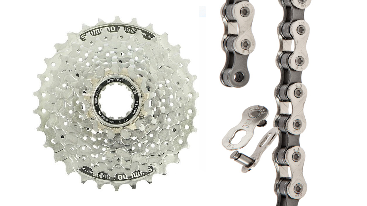 

Zestaw 8 rz Shimano HG51 11-32 + Kmc X8.93 +spinka