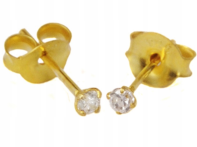 

Versil kolczyki cyrkonie 2,0 mm złocone srebro 925