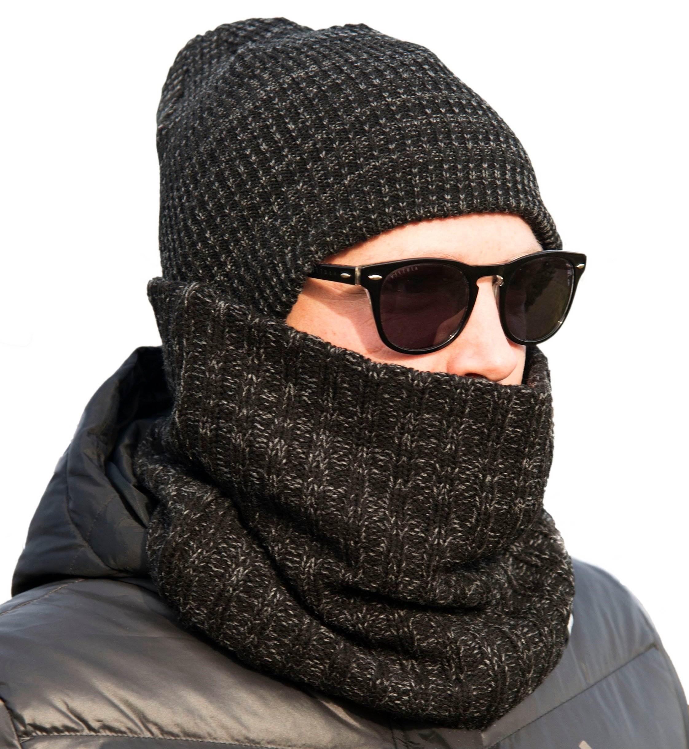 

Modny Dwuwarstwowy Komplet Męski Czapka Komin W3