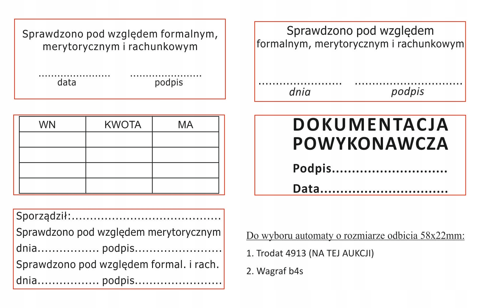 

Pieczątka Konto Wn Kwota Konta Ma Księgowe