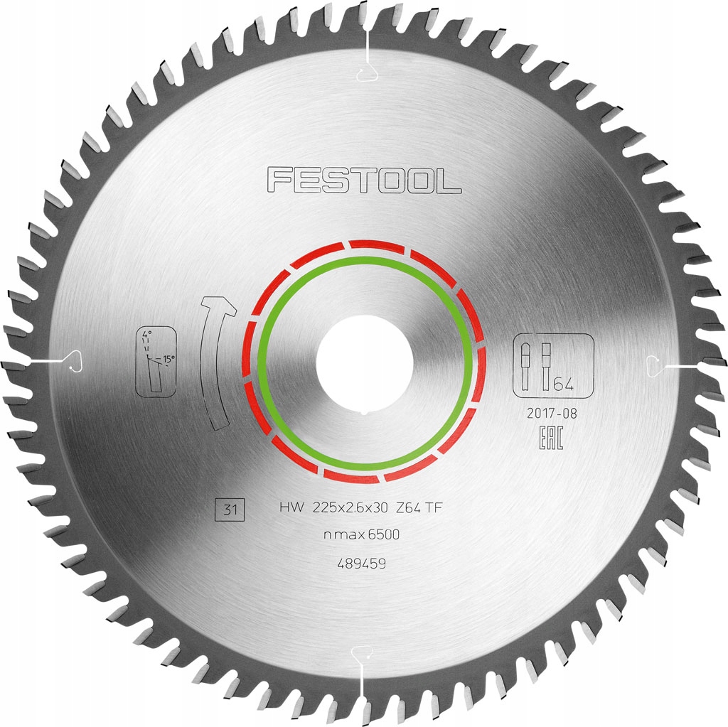 Festool Tarcza pilarska Hw 225x2,6x30 TF64 Laminate/hpl Piła Festool 489459