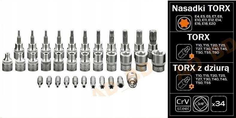 Nasadki torx torxy z otworem bity NEO 08 711 HIT Producent code 08 711