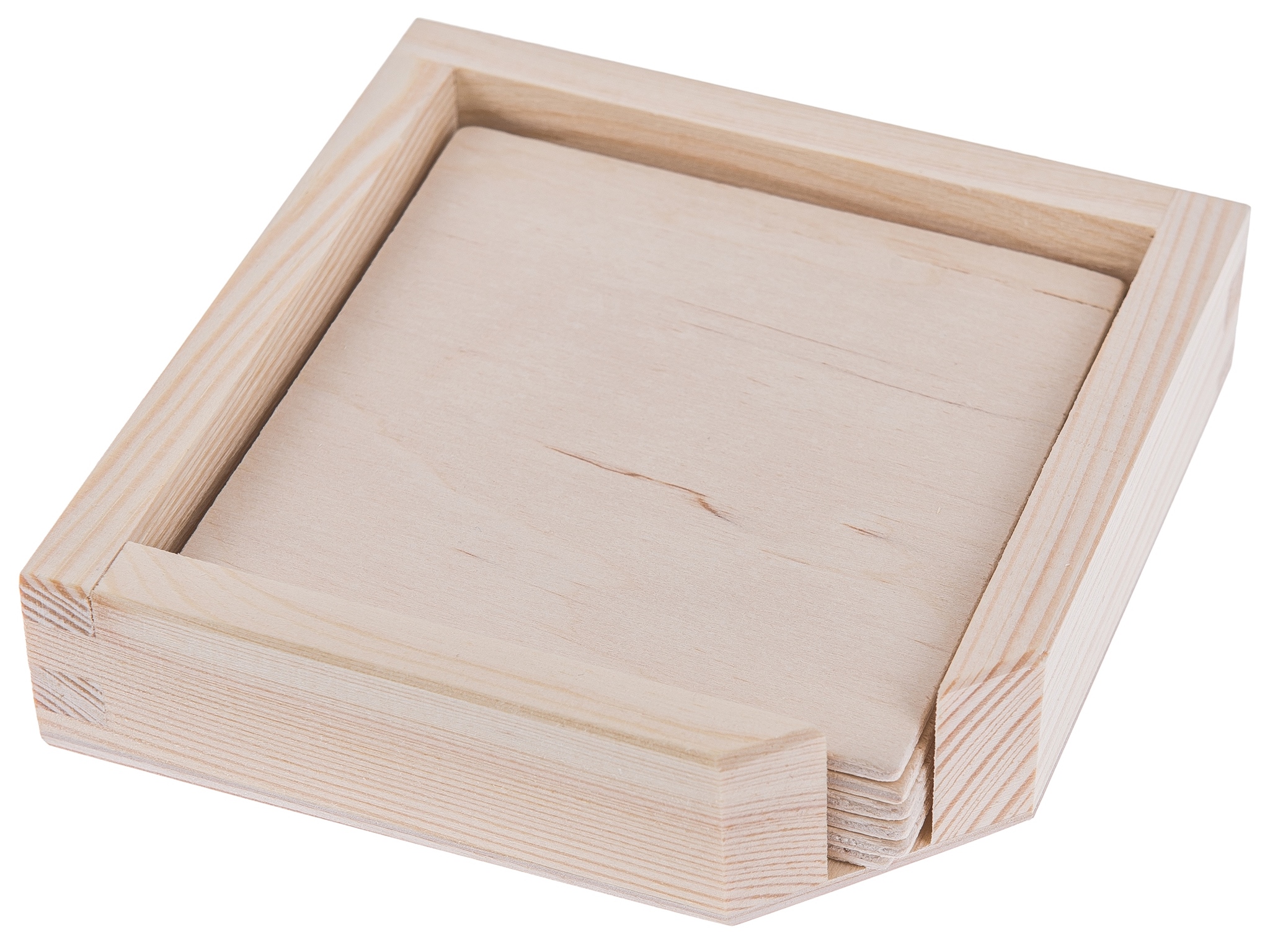

Pudełko drewniane 6 szt. podkładek Decoupage Eko