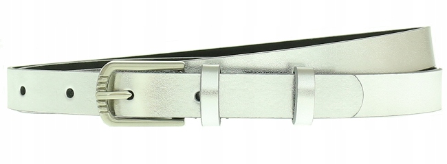 

Szeroki Skórzany Pasek Damski srebrny 1,8 cm