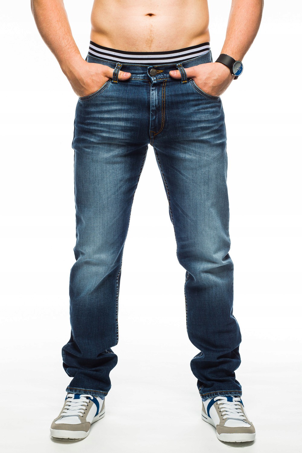 SPODNIE MĘSKIE STANLEY JEANS - 400/142 - 88cm L32 Fason zwężane