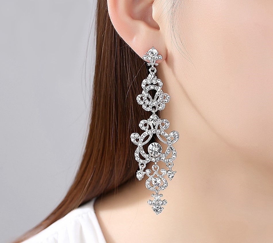 KOLCZYKI SREBRNE Z CYRKONIAMI, EFEKTOWNE, PIĘKNE Marka Inna marka