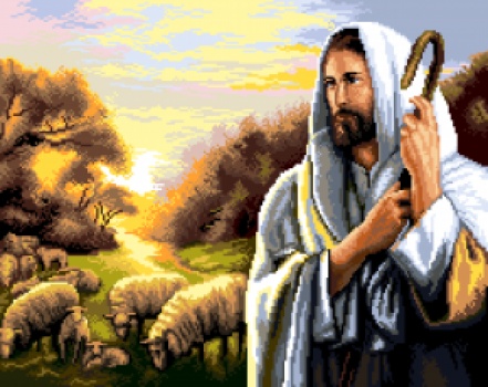 Výšivka křížová sada, kanva+mulina+jehly, 51x40