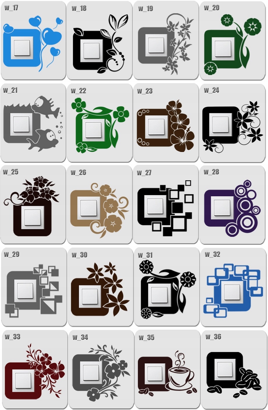 NAKLEJKI na ścianę pod kontakt włącznik gniazdo NAKLEJKA ścienna matowa Marka STUDIO GRAFIKI