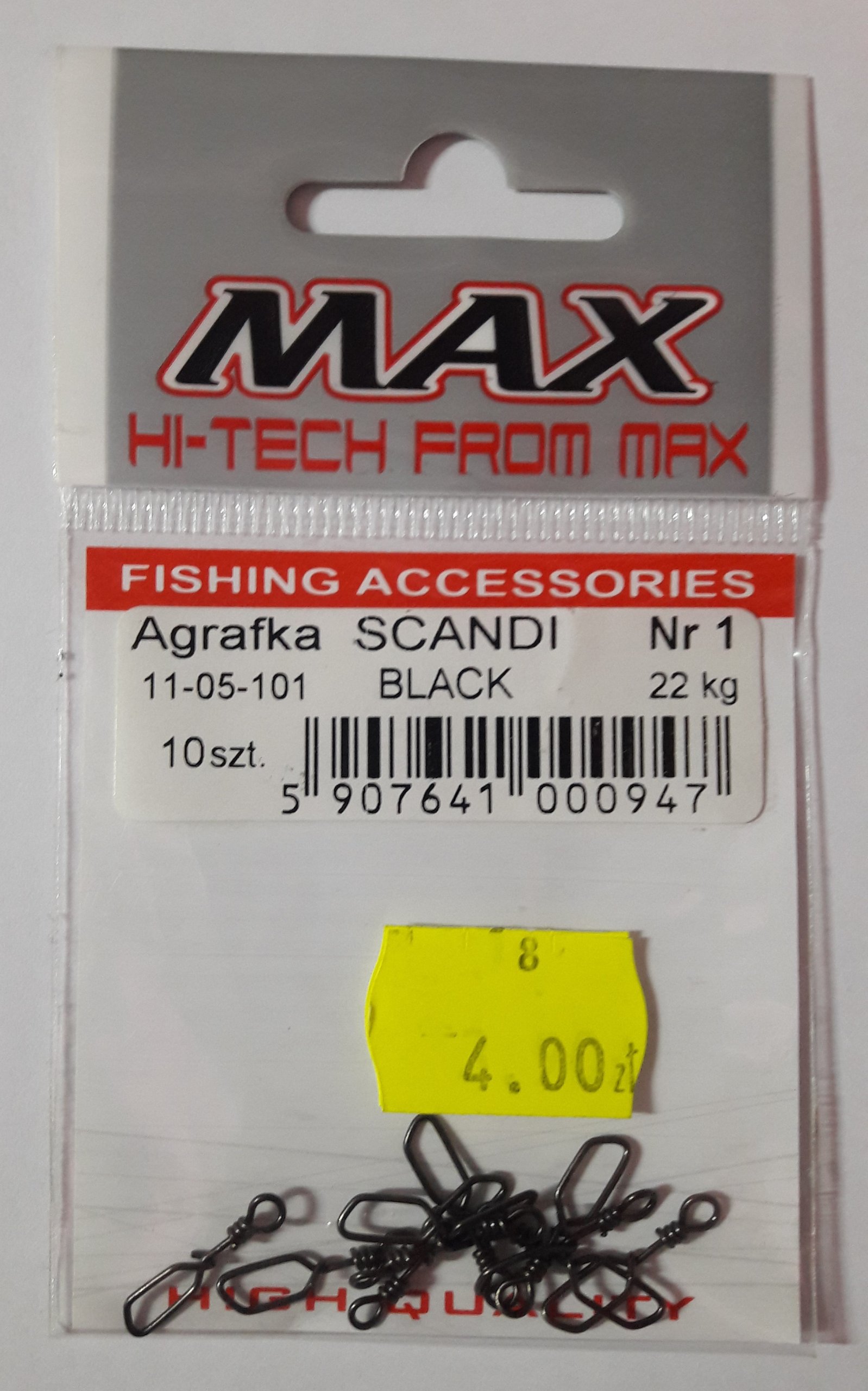Agrafka Scandi–MAX Fishing Team–roz.1, kol. czarny