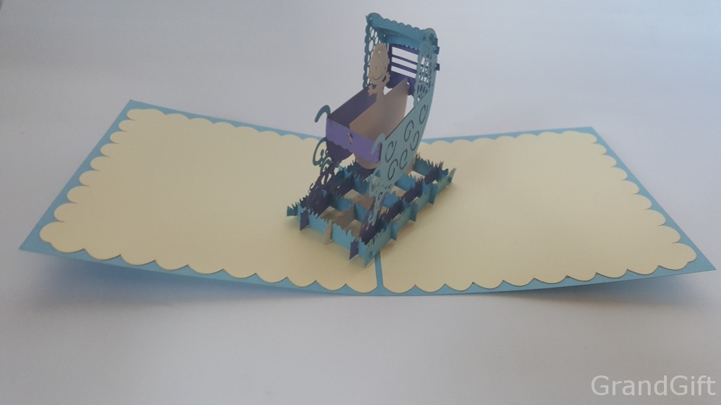 Detská kolíska Kartka3D Narodenie dieťaťa Gratulujem Pozvánka Darček