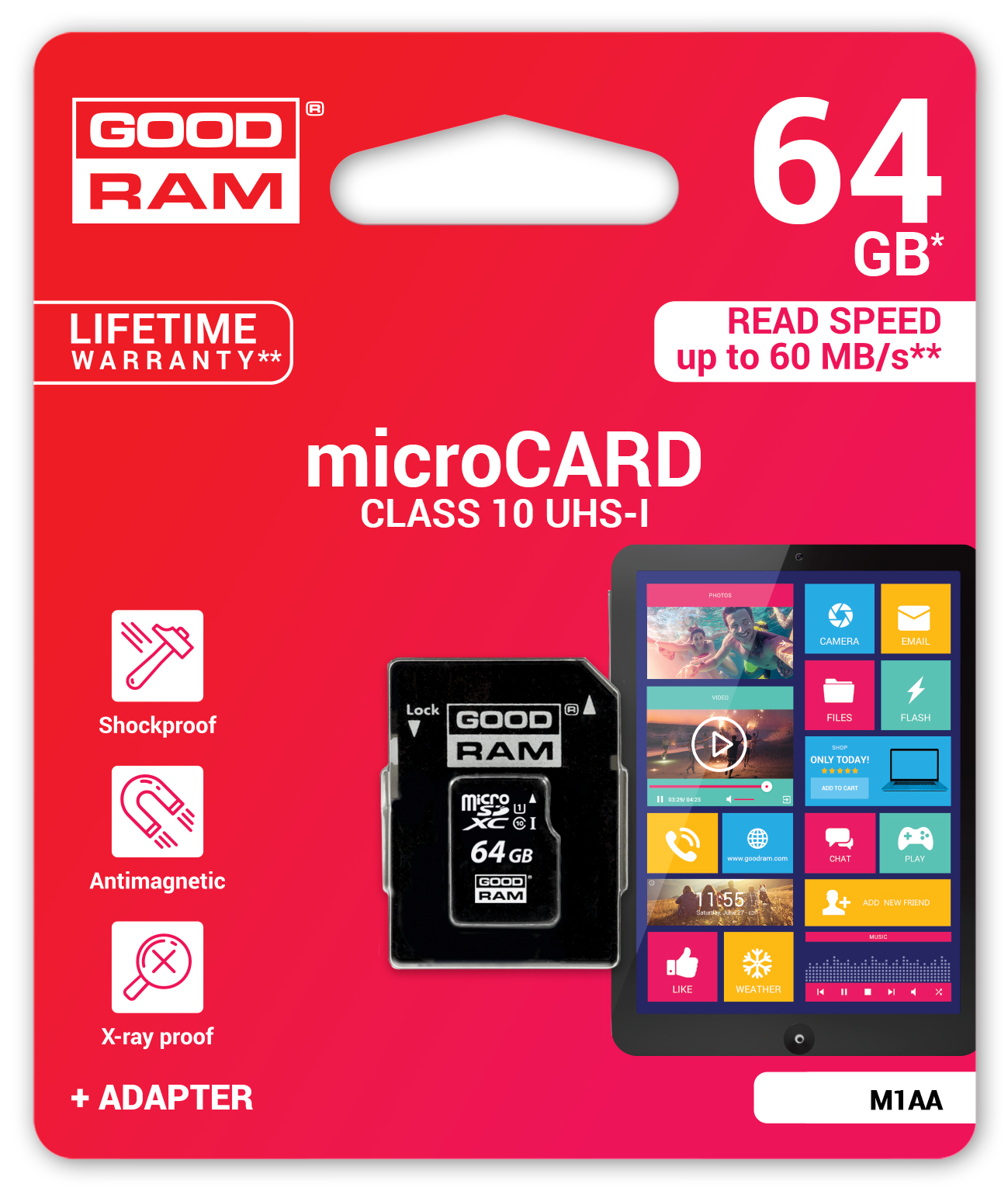 GOODRAM KARTA PAMIĘCI MICRO SDXC 64GB CLASS 10 UHS Typ karty SD